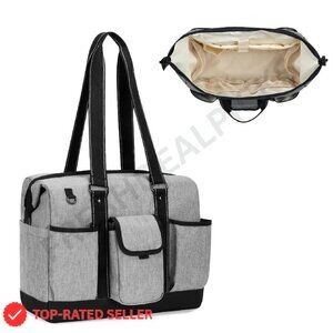 Nurse Tote Bag with Laptop Sleeve Professional Work Organizer Durable Nylon